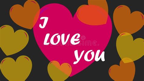I Love You With Red And Yellow Hearts For Lover Couples And Valentines Day I Love You Stock