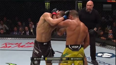 Gilbert Burns Vs Khamzat Chimaev EVERY STRIKE LANDED YouTube