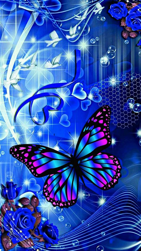 Blue Wallpaper Background Butterfly 1080x1920 Download Hd Wallpaper