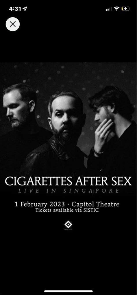 Lf Cigarettes After Sex Tickets Tickets And Vouchers Event Tickets On Carousell