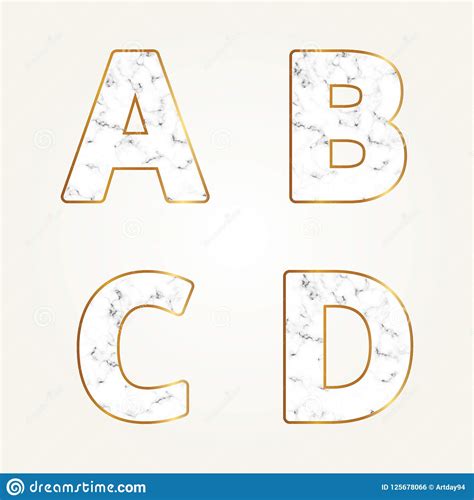 Marble Alphabet Signs Letters Yz Modern White Marble Font Vector