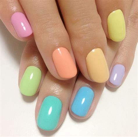 20130730 Colorful Nails Pastel Nails Designs Multicolored Nails