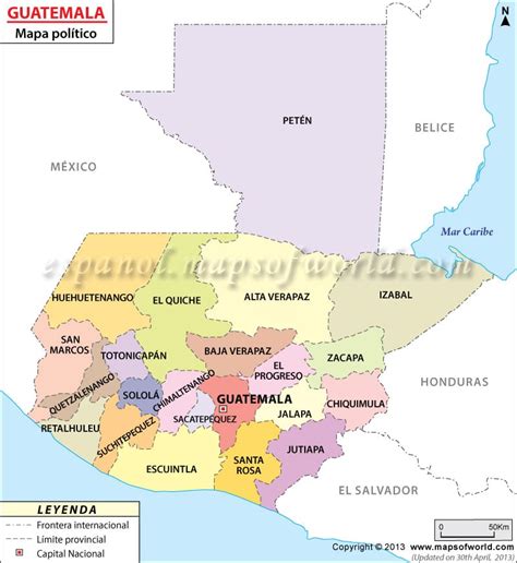 Mapa Politico De Guatemala El Mapa De Guatemala