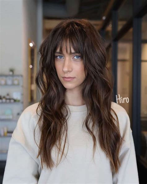 24 Trendy And Easy Long Layered Hair With Bangs For 2022