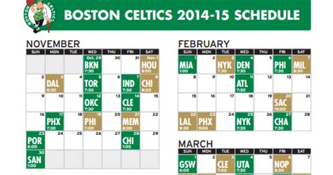 Celtics full 2014-15 schedule is released, and apparently it won't be ...