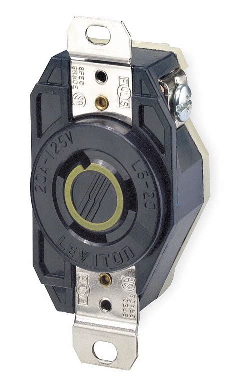 Leviton Black Locking Receptacle 20 Amps 125v Ac Voltage Nema