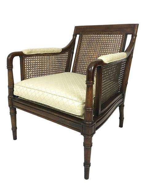 Armchair in solid oak and cane, denmark, circa 1960s. Hickory Chair Faux Bamboo Cane Armchair - Apartment ...