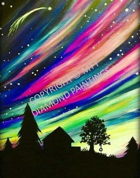 Colourful Night Sky 30cm X 40cm Crystal Mtt Diamond Paintings