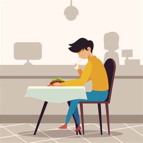 People Eating At Restaurant 259654 Vector Art At Vecteezy