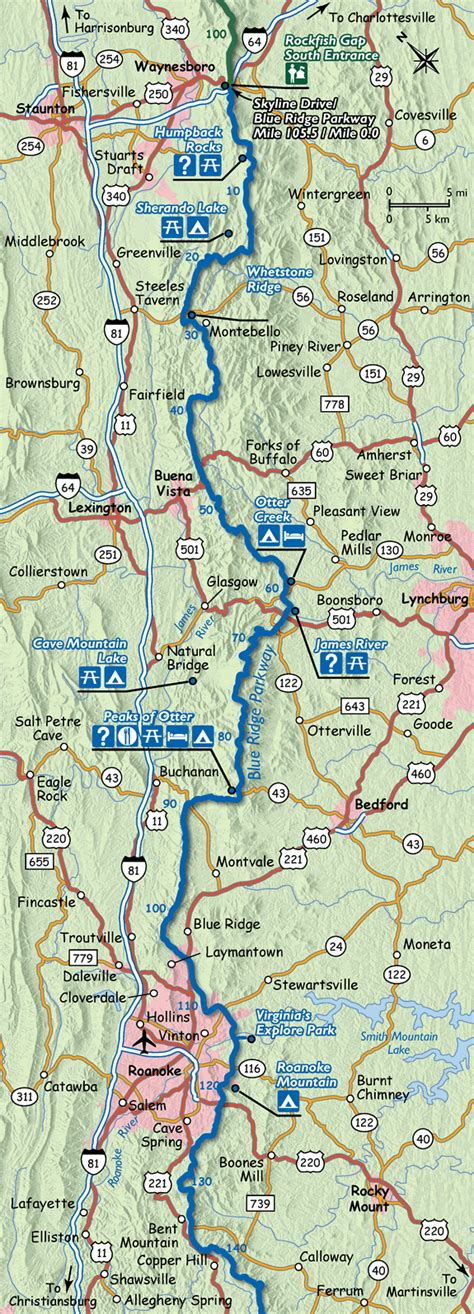 Blue Ridge Parkway Road Map