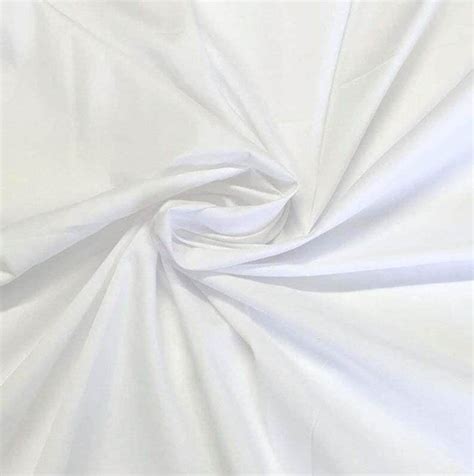 Solid Poly Cotton White Fabric By The Yard 60 Inch Etsy