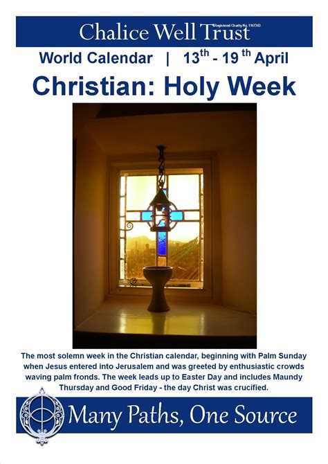Holy Week Is The Most Solemn Week In The Christian Calendar Beginning