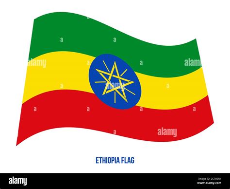 Ethiopia Flag Waving Vector Illustration On White Background Ethiopia