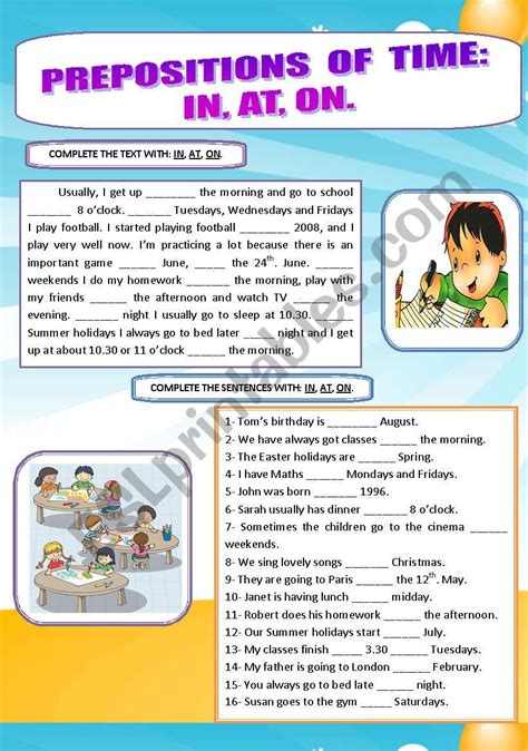 Prepositions Of Time Worksheet Printable Learning How Vrogue Co