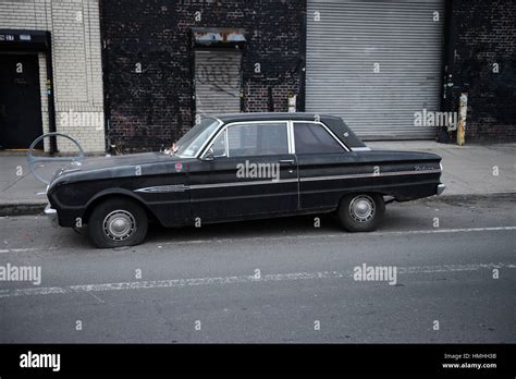 Vintage car, Street Scene, Williamsburg, Brooklyn, New York City Stock