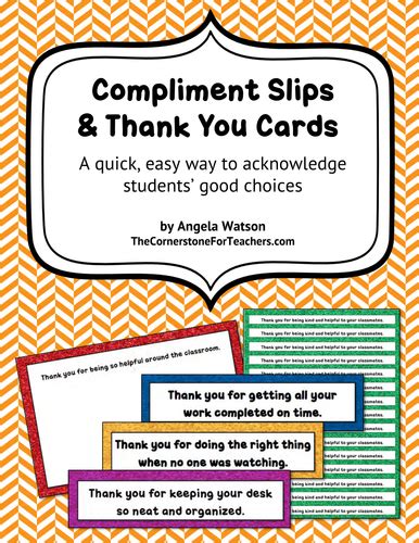 Compliment Cards Teaching Resources