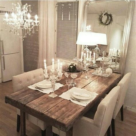 In Love With This Rustic Table With Glam Setting And Lighting Dining