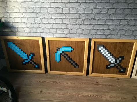 Minecraft Item Frames Made From Mdf And Varnished Minecraft Room Decor
