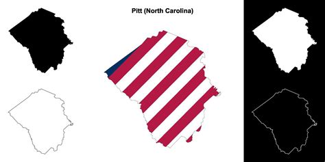 Pitt County North Carolina Outline Map Set Vector Art At Vecteezy