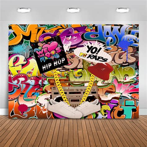 Buy Mehofoto 90s Themed Backdrop Graffiti Hip Pop 90s Party Background