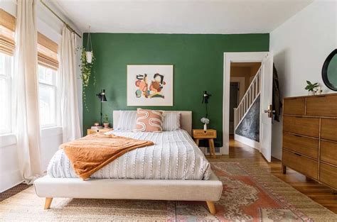 Green And White Main Bedroom Before After White Wall Bedroom Green