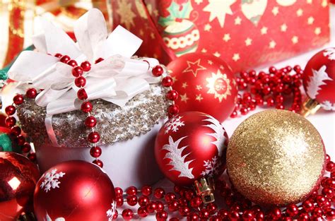 Download Red Decoration Ball Ribbon Christmas Ornaments Holiday