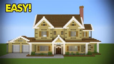 Minecraft Large Suburban House Tutorial Youtube Minecraft Suburban