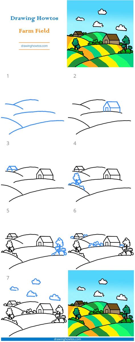 How To Draw A Farm Step By Step Easy Drawing Guides Drawing Howtos