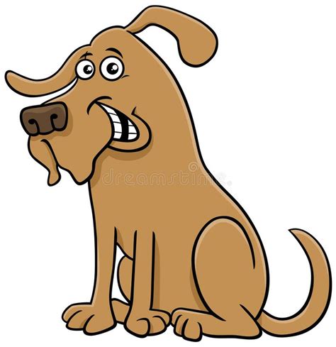 Cartoon Smiling Dog Comic Animal Character Stock Vector Illustration