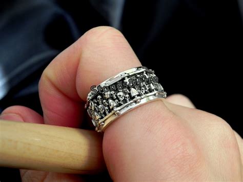 Snare Drum Ring With Skulls Drummer Stuff Skull Jewelry Musicain T