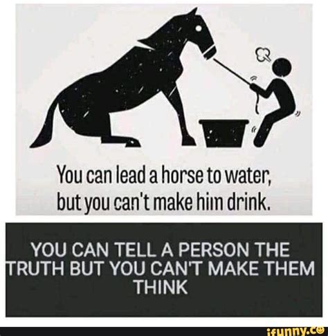 You Can Lead A Horse To Water But You Cant Make Him Drink You Can