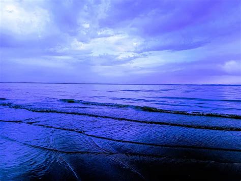 Sea The Ocean River Wave Water Beach Night Twilight Blue The