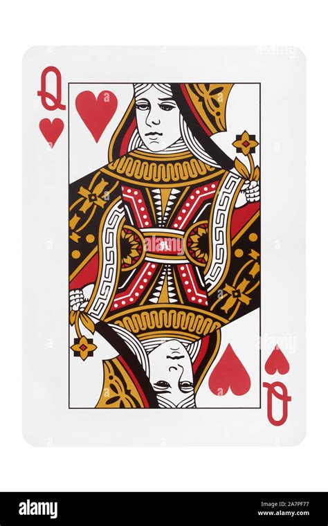Queen Of Hearts Playing Card On White Background Stock Photo Alamy