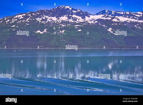 Cruise Ships Produce Ripples On The Surface Of The Lake Snow Covered