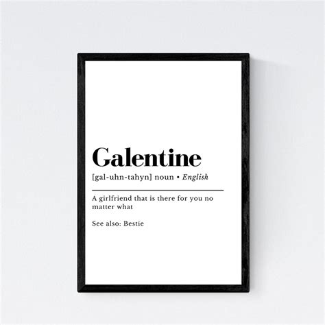 galentine definition art print valentines t printable etsy