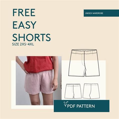 The Easy Shorts Free Unisex Sewing Pattern Shorts Pattern Sewing