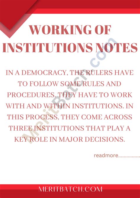 Working Of Institutions Class 9 Notes Civics Chapter 5 Merit Batch