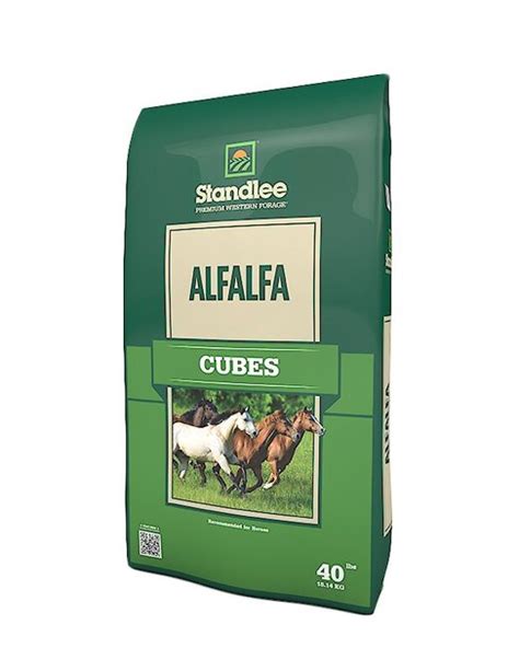 Standlee Premium Alfalfa Cubes Horse Forage 40 Lb Bag