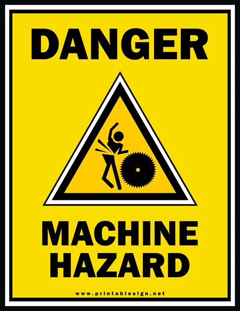 Machine Hazard Safety Signs Free Download