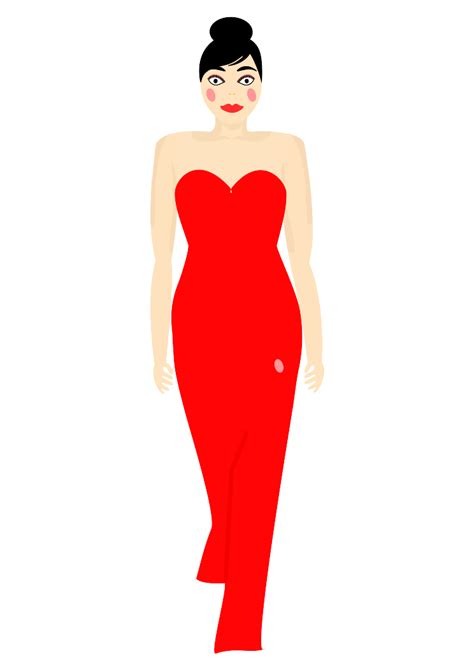 Woman In A Red Dress Clip Art At Vector Clip Art Online