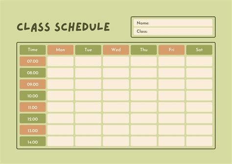 Free Printable Class Schedule Templates To Customize Canva Free Blank