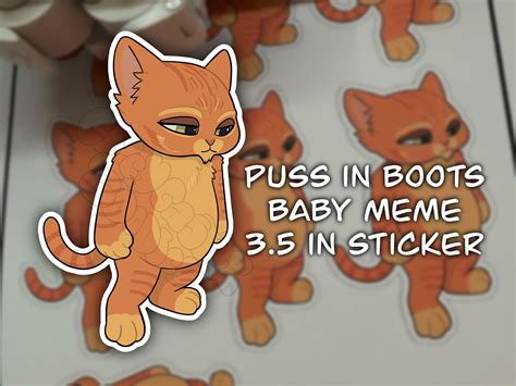 Puss In Boots Baby Meme 35 Inch Sticker Full Of Leche Etsy