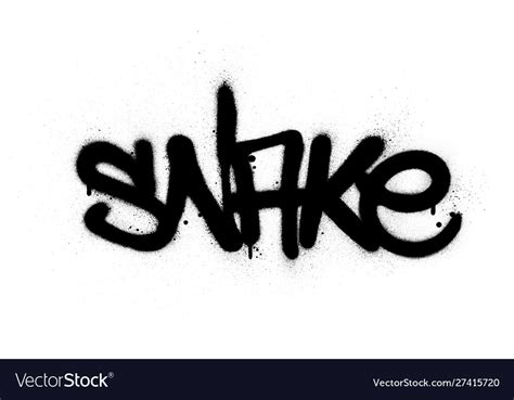 Graffiti Snake Word Sprayed In Black Over White Vector Image