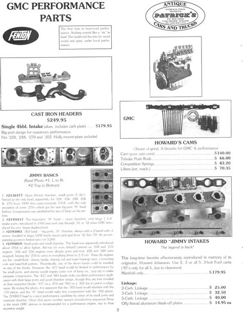 228 248 270 302 Gmc Engine Tune Up Information And