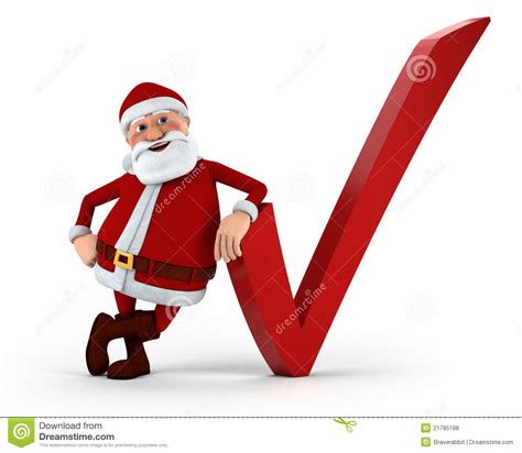 Santa with check mark stock illustration. Illustration of smiling ...