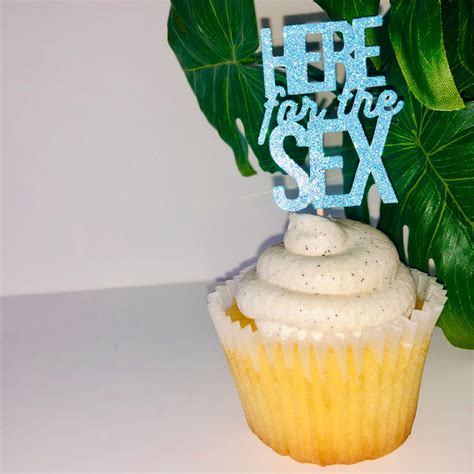 Here For The Sex Gender Reveal Cupcake Topper Etsy