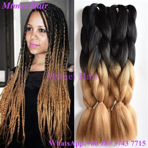 Ombre Kanekalon Jumbo Braiding Hair Colors 24 5pcs African Synthetic Ombre Blackbrown Two