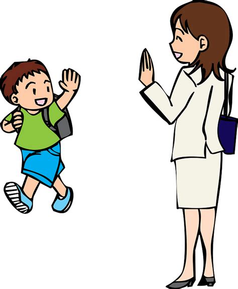 Teacher And Student Saying Bye Bye Clipart Free Download Transparent