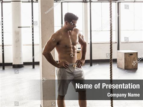 Masculine Muscular Handsome Shirtless PowerPoint Template Masculine