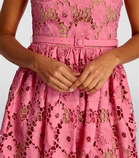 Womens Self Portrait Pink Cotton Lace Mini Dress Harrods Uk